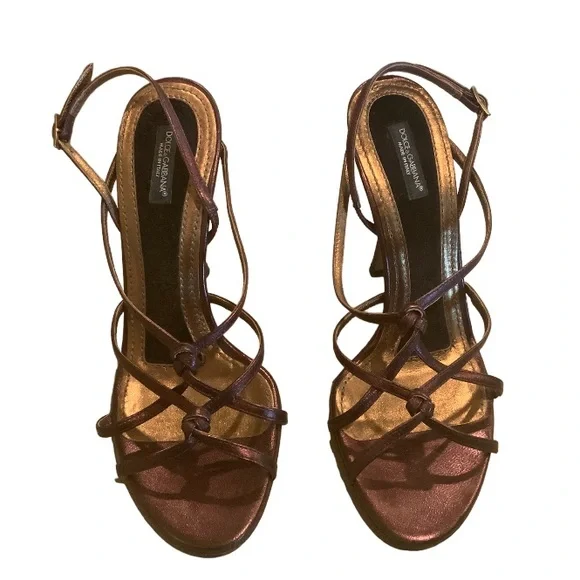 サンダル・ミュール DOLCE GABBANA Women Sandals CV0078 AN339 8Z084 Brown Dolce & Gabbana | Shoes | Dolce Gabbana Brown Metallic